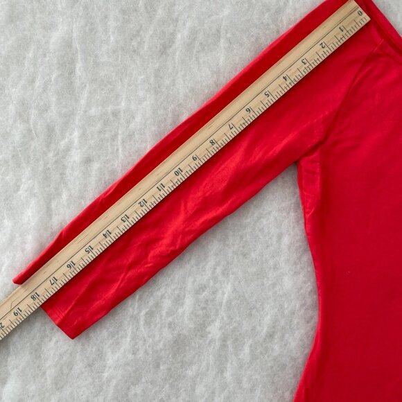 Boston Proper Womens Red Wide Scoop Neck Casual Elegance Stretch Knit Top Size M - Picture 9 of 10